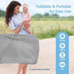 Costway Baby Bassinet Bedside Sleeper Bedside Crib W/ 6-Level Adjustable Height-Light Grey - thumbnail 9