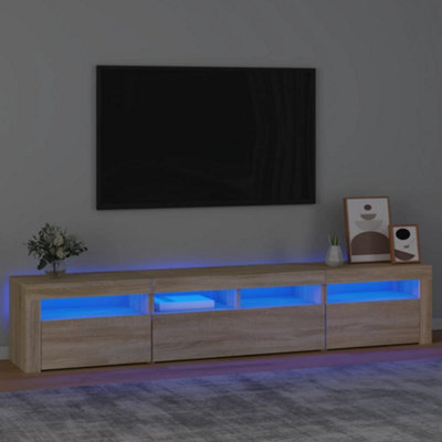 Walplus Tv Cabinet With Led Lights Sonoma Oak 210X35X40 Cm - image 1