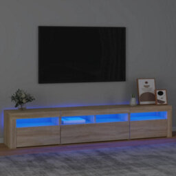 Walplus Tv Cabinet With Led Lights Sonoma Oak 210X35X40 Cm - thumbnail 1