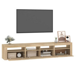 Walplus Tv Cabinet With Led Lights Sonoma Oak 210X35X40 Cm - thumbnail 6