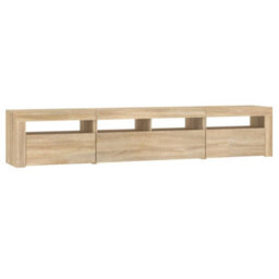 Walplus Tv Cabinet With Led Lights Sonoma Oak 210X35X40 Cm - thumbnail 7