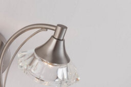 Harper Living Double Wall Light And Sconce, Satin Nickel Finish, Clear Glass Shades, G9 Bulb Cap - thumbnail 4