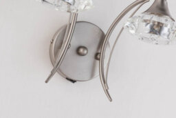 Harper Living Double Wall Light And Sconce, Satin Nickel Finish, Clear Glass Shades, G9 Bulb Cap - thumbnail 3
