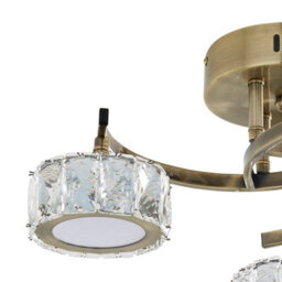 Pagazzi Lighting Dilan 3 Light Antique Brass Led Semi Flush Ceiling Light - thumbnail 4