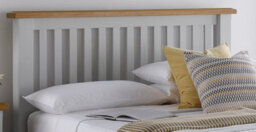 Save On Goods UK 4Ft6 Double Real Oak & Light Grey Solid,strong,wood Bed Frame.wooden Bedstead - thumbnail 3