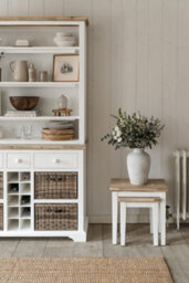 Statement Furniture Florence White Display Cabinet With Shelves, Wine Rack And Storage Baskets - thumbnail 3