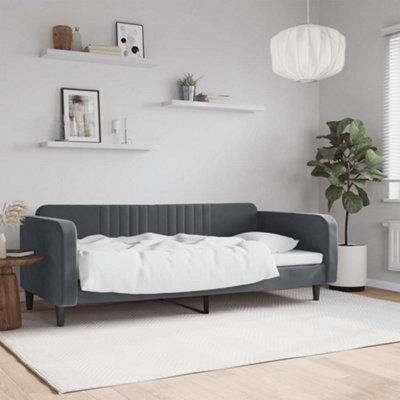 Berkfield Day Bed Dark Grey 90X190 Cm Velvet - image 1