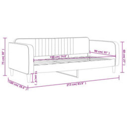 Berkfield Day Bed Dark Grey 90X190 Cm Velvet - thumbnail 8