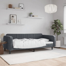 Berkfield Day Bed Dark Grey 90X190 Cm Velvet