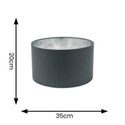 Valuelights Reni Charcoal & Silver Inner Drum Ceiling Lamp Shade (D)35Cm - thumbnail 8