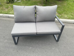 Fimous Aluminum Outdoor Garden Furniture Single Arm 2 Seater Sofa With Seat Cushion Left Side - thumbnail 1
