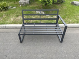 Fimous Aluminum Outdoor Garden Furniture Single Arm 2 Seater Sofa With Seat Cushion Left Side - thumbnail 3