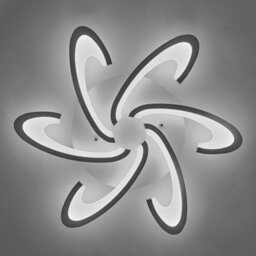 Darphe Modern Curved Windmill-Design Led Ceiling Light, Dimmable Metal & Acrylic Semi-Flush Mount - thumbnail 5