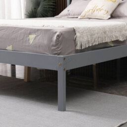 Westwood Double Bed Durable Solid Pine Frame Low Foot End Wood Slat Support Bedroom Grey - thumbnail 5