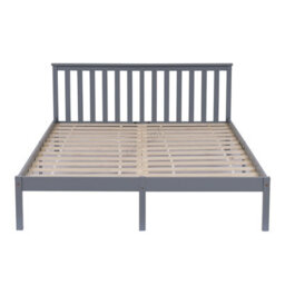 Westwood Double Bed Durable Solid Pine Frame Low Foot End Wood Slat Support Bedroom Grey - thumbnail 9