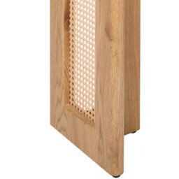 Wyld and Coco Casaluxe 120Cm Console Table Light Brown Mdf With Rattan Panel Legs - Slim Round Silhouette For Hallways And Living Rooms - thumbnail 6