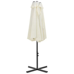 Berkfield Durable Outdoor Parasol With Aluminium Pole 460X270 Cm Sand - thumbnail 6