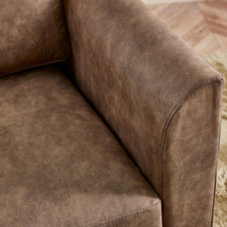 Furniturebox Uk Logan Brown Faux Leather Armchair - thumbnail 5