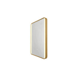 Spa Lighting Spa-44483 Lori 13W Ip44 Led Cct Illuminated Rectangular Bathroom Mirror In A Satin Brass Finish - thumbnail 2