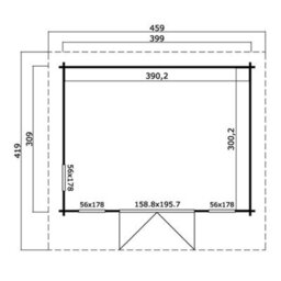 Lasita Maja Lasita Bingham 2 Log Cabin Pent Summer House - 3.99M X 3.09M - Modern Garden Summer House - Double Glazed - thumbnail 3