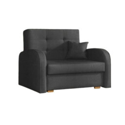 Viva Gold I Single Sofa Bed With Storage Compact Design Sinuous Springs Wooden Legs Modern Upholstered Style Dark Grey - thumbnail 3