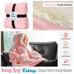 Snug Rug Eskimo - Pink Quartz Wearable Blanket Oversized Hoodie Blankets For Adults Hooded - thumbnail 2