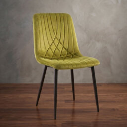 Oira Homes Modern Olive Green Milo Velvet Dining Chairs Modern Diamond Ribbed Kitchen Dining Chairs Set Of 4 - thumbnail 4