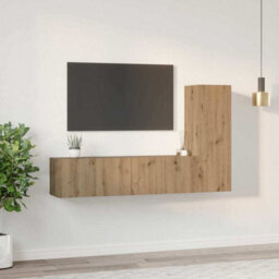 Berkfield Tv Cabinet Set Wall-Mounted 3 Pcs Artisan Oak 160 X 30 X 30 Cm - thumbnail 4