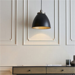 Loops Hanging Ceiling Pendant Light - Large - Aged Pewter Plate & Matt Black Paint - 10W Led E27 - thumbnail 4