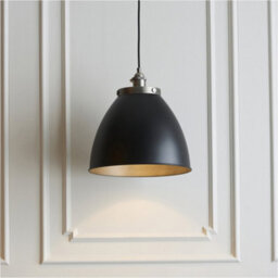Loops Hanging Ceiling Pendant Light - Large - Aged Pewter Plate & Matt Black Paint - 10W Led E27 - thumbnail 3