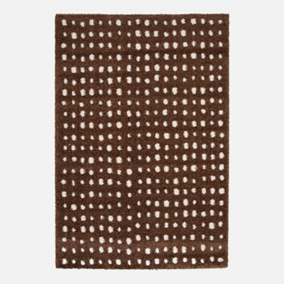 Sweeek - Indoor Rug Brown With Cream Polka Dots 170X120 Cm - Eno - image 1
