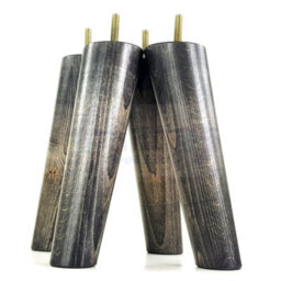 L&F Wood Legs Black Washed 180mm High Set Of 4 Replacement Angled Furniture Legs Set Of 4 Sofas Chairs Stools M8 - thumbnail 6