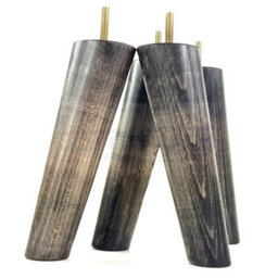 L&F Wood Legs Black Washed 180mm High Set Of 4 Replacement Angled Furniture Legs Set Of 4 Sofas Chairs Stools M8 - thumbnail 4