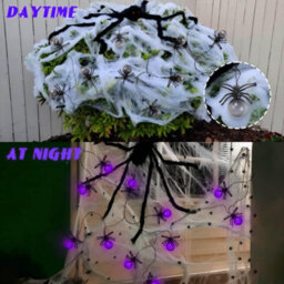 Amorly Large Spider Halloween String Lights, Purple Led Battery Powered 20 Led 9.8 Ft Spider Fairy Lights For Home Fireplace Windows - thumbnail 3