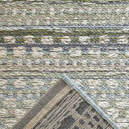 Green Striped Outdoor Rug, Striped Stain-Resistant Rug For Patio, Deck, Garden, 5mm Modern Outdoor Rug-120Cm X 170Cm - thumbnail 6