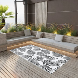 Walplus Outdoor Carpet White And Black 160X230 Cm Pp - thumbnail 1