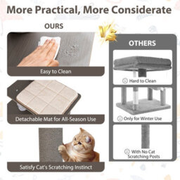 Costway Multi-Level Cat Tree Indoor Cat 151Cm Tall Cat Tower W/cushion Top Perch - thumbnail 8
