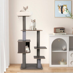 Costway Multi-Level Cat Tree Indoor Cat 151Cm Tall Cat Tower W/cushion Top Perch - thumbnail 3