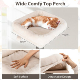 Costway Multi-Level Cat Tree Indoor Cat 151Cm Tall Cat Tower W/cushion Top Perch - thumbnail 6