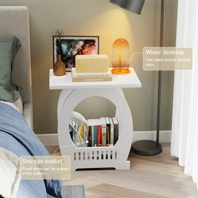Bedside Table White Drawer Cabinet Side End Table Nightstand Storage Shelf New - image 1