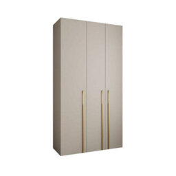 Arte Elegant Cashmere Como 3 Hinged Door Wardrobe H2460mm W1300mm D500mm, Three Doors, Eight Shelves, Hanging Rail, Vertical Handles - thumbnail 1