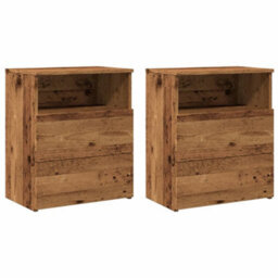 Berkfield Bedside Cabinets 2 Pcs Old Wood 50X32X60Cm Engineered Wood - thumbnail 2