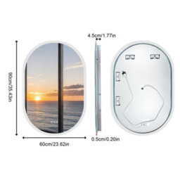 Luvodi 600X900mm Oval Led Bathroom Mirror With Demister 3 Color Dimmable Light Horizontal / Vertical - thumbnail 2