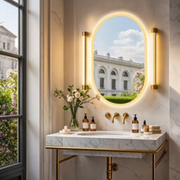 Luvodi 600X900mm Oval Led Bathroom Mirror With Demister 3 Color Dimmable Light Horizontal / Vertical - thumbnail 7