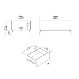 Furniture To Go Kendall Coffee Table With 2 Drawers Oak And Black - thumbnail 9