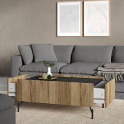 Furniture To Go Kendall Coffee Table With 2 Drawers Oak And Black - thumbnail 7