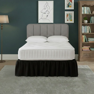 Base Valance Polycotton Sheet For Divan Beds Easy Care Bed Base Cover Black - image 1