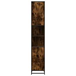 Berkfield Bathroom Cabinet Smoked Oak 35X37.5X188.5 Cm Engineered Wood And Metal - thumbnail 5