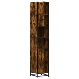 Berkfield Bathroom Cabinet Smoked Oak 35X37.5X188.5 Cm Engineered Wood And Metal - thumbnail 8