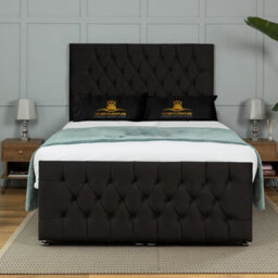 UKBEDFURNITURE Winchester Plush Black End Opening Divan Ottoman Bed With 54 Inch Headboard - thumbnail 2